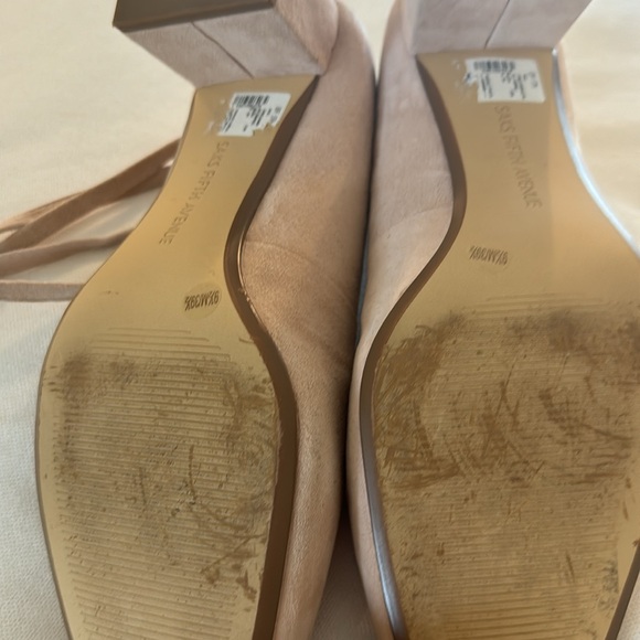 Saks Fith Avenue blush heeled ballerina - Picture 8 of 10